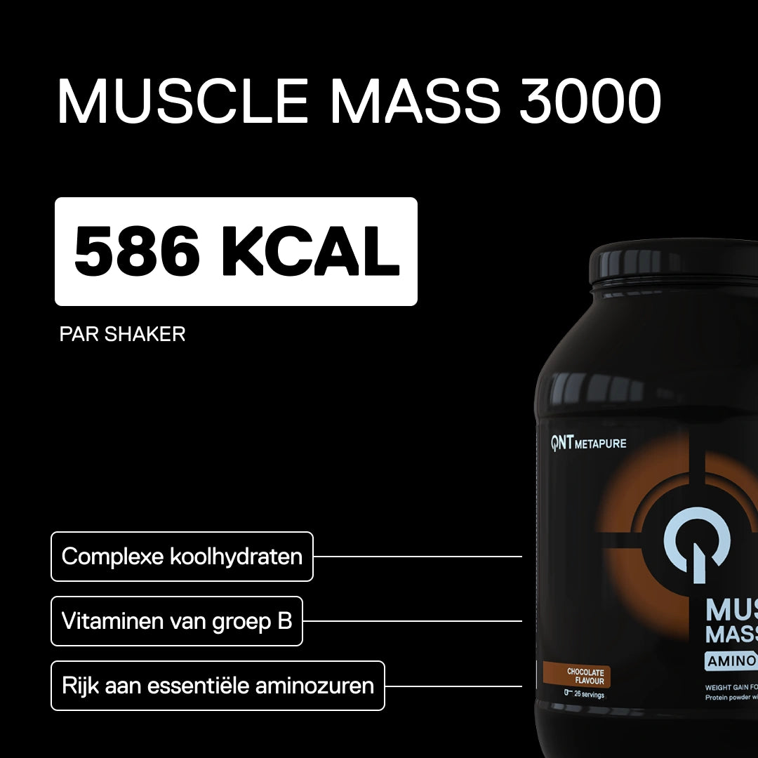 QNT Metapure Muscle Mass 3000 eiwitrijke gainer — Chocolade — visual 1