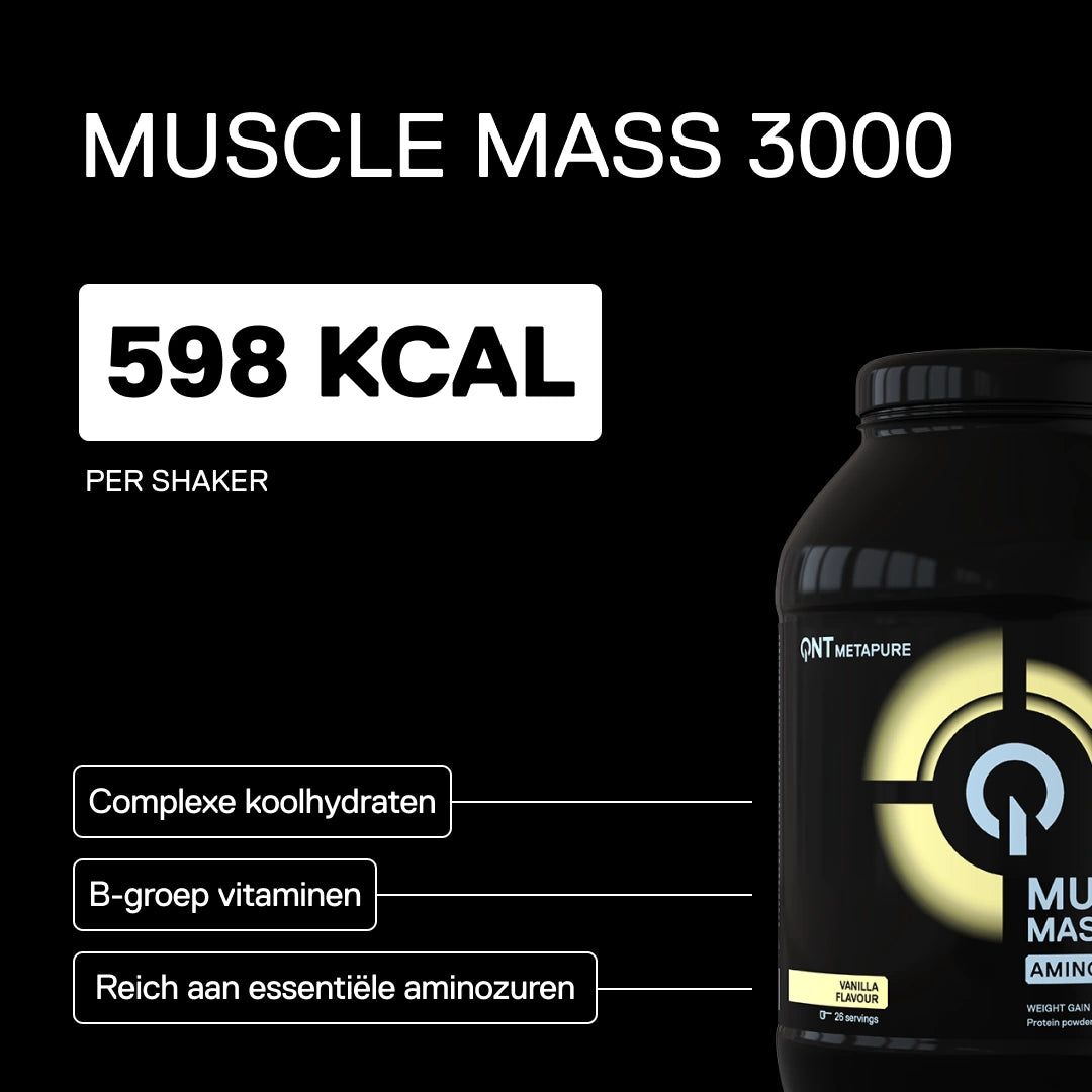 QNT Metapure Muscle Mass 3000 eiwitrijke gainer — Vanille — visual 1
