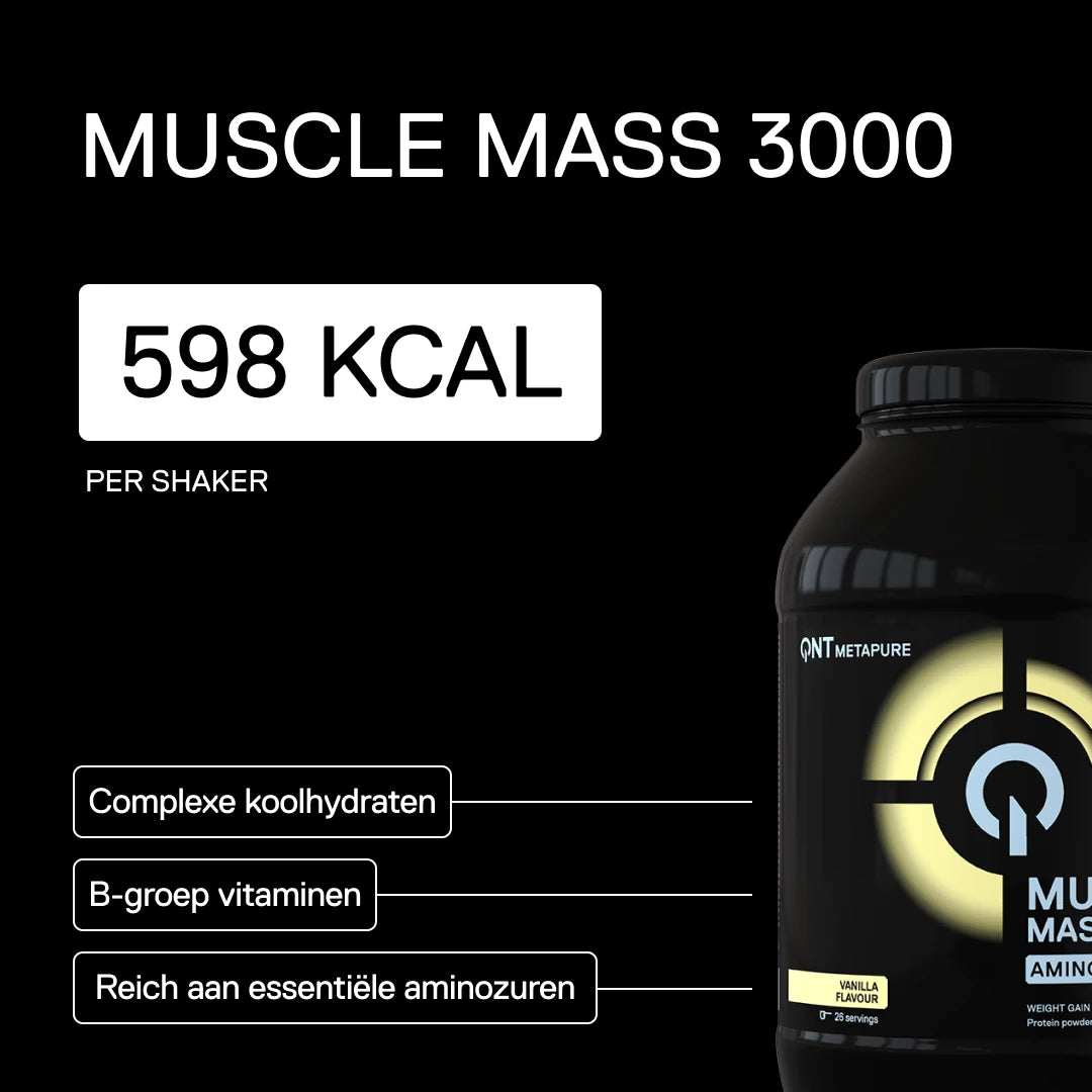 QNT Metapure Muscle Mass 3000 eiwitrijke gainer — Vanille