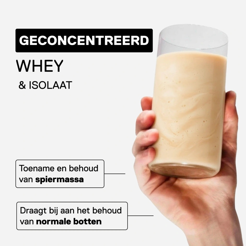 Prime Whey QNT smaak Banaan om te mengen - Gladde textuur in shaker, fruitige smaak voor sporters
