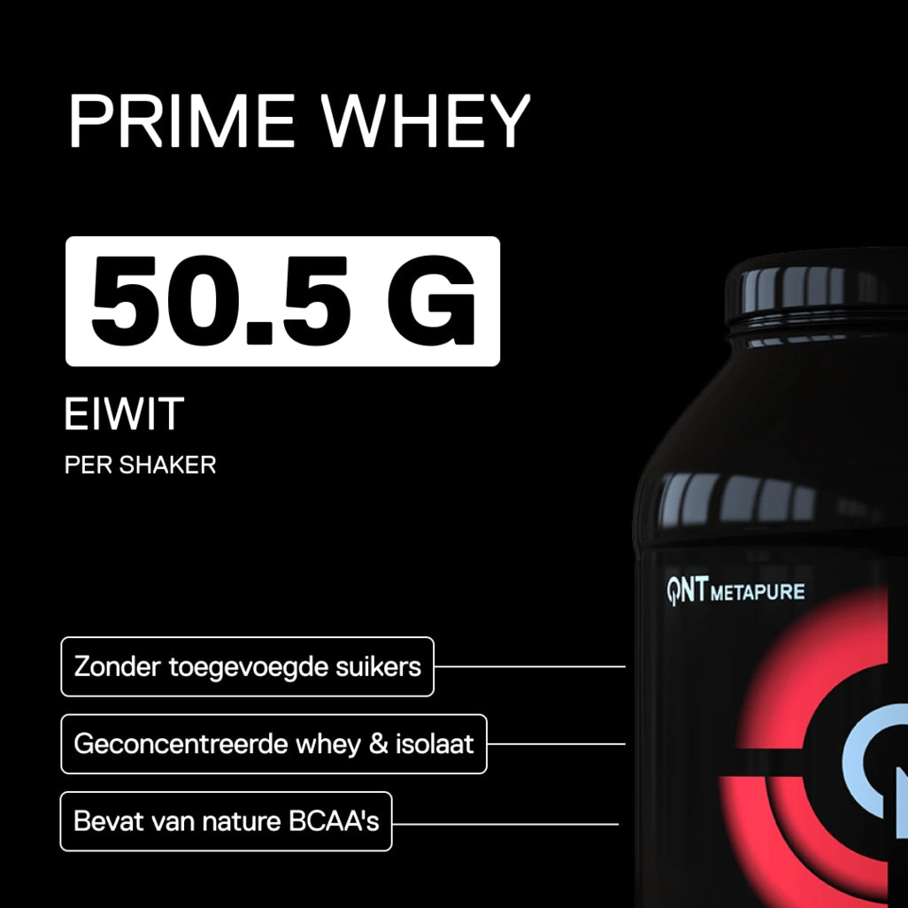 QNT Metapure Prime Whey smaak Aardbei - Premium wei-eiwit, frisse aardbeismaak