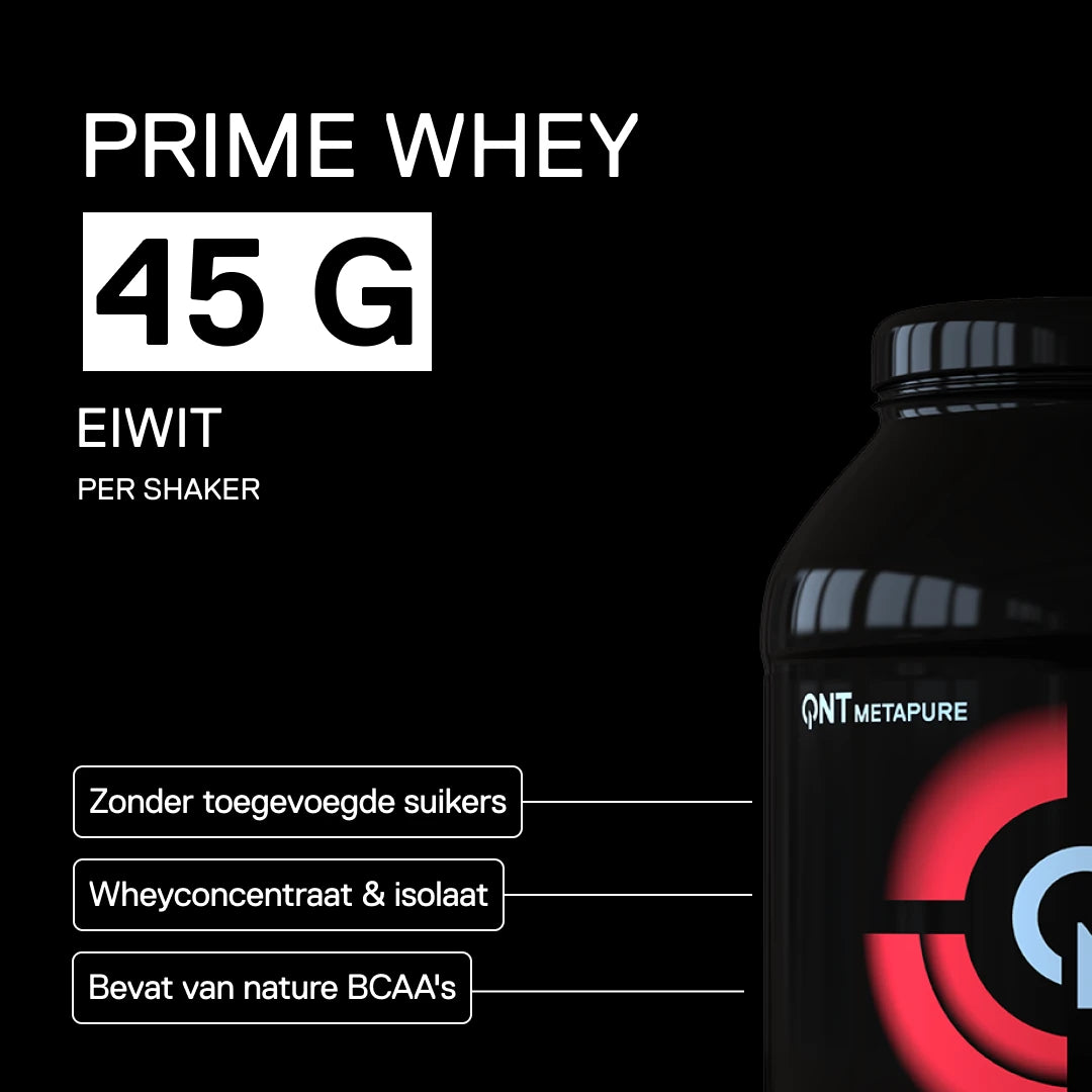 QNT Metapure Prime Whey smaak Aardbei - Premium wei-eiwit, frisse aardbeismaak