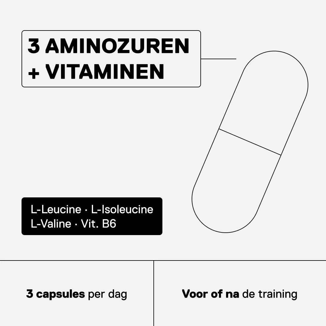 QNT MOVE BCAA met L-leucine, L-isoleucine, L-valine en vitamine B6, 3 capsules per dag