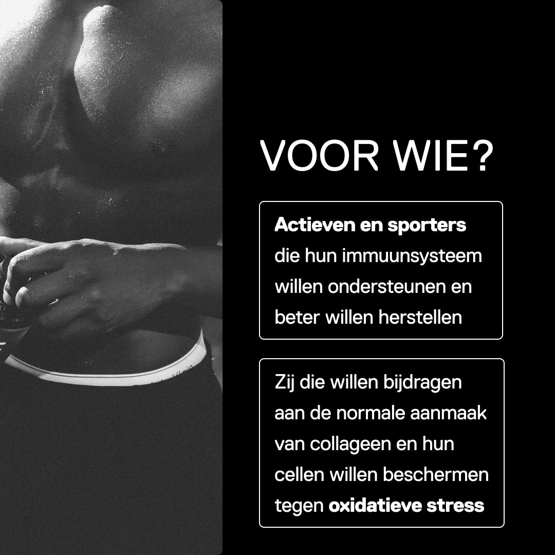 QNT MOVE VIT C 1000 mg, voor wie: actieve mensen en sporters gericht op immuniteit, herstel, collageenvorming en celbescherming