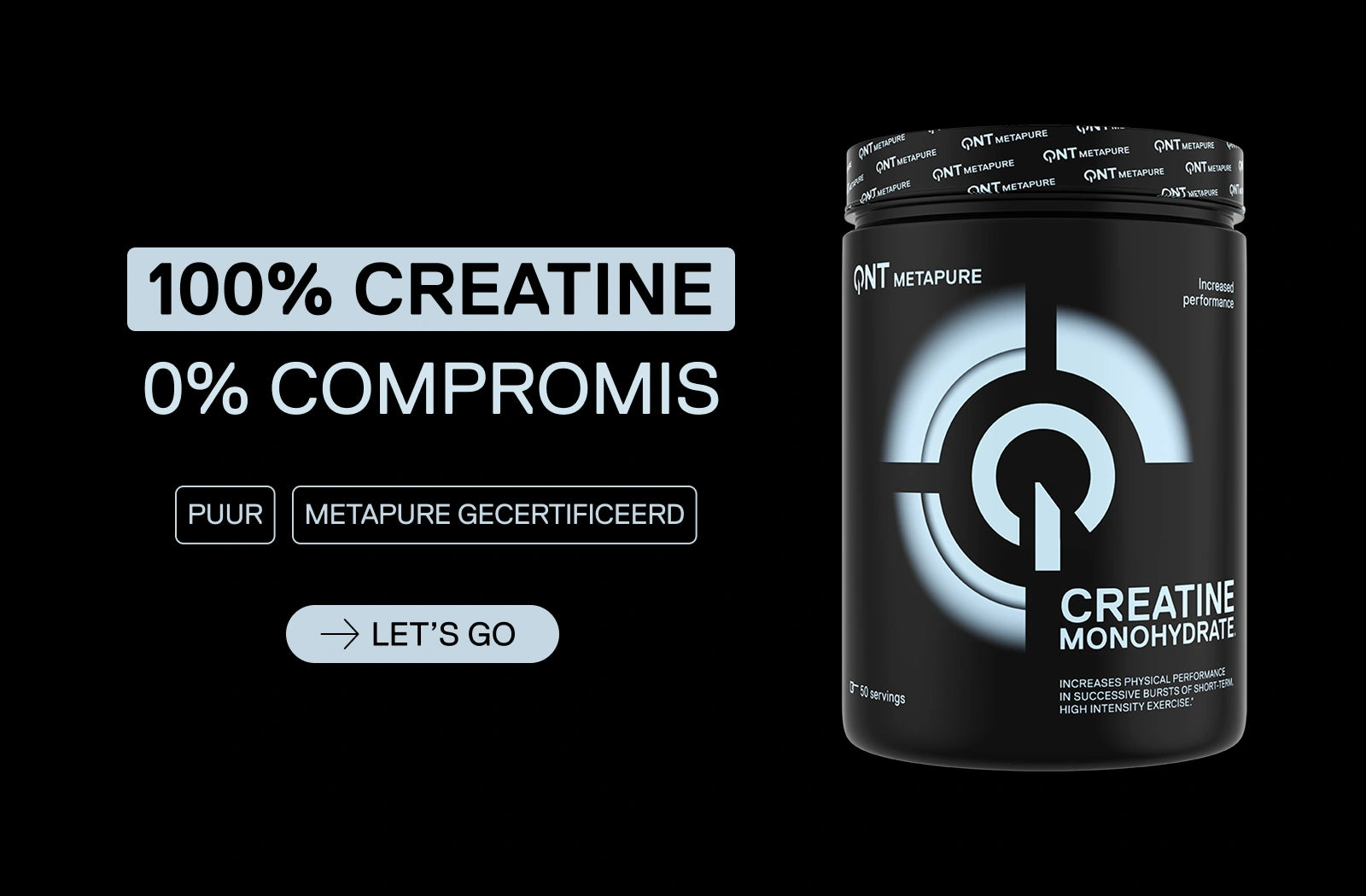QNT Metapure Creatine Monohydraat - 100% pure creatine, Metapure gecertificeerd voor verhoogde fysieke prestaties