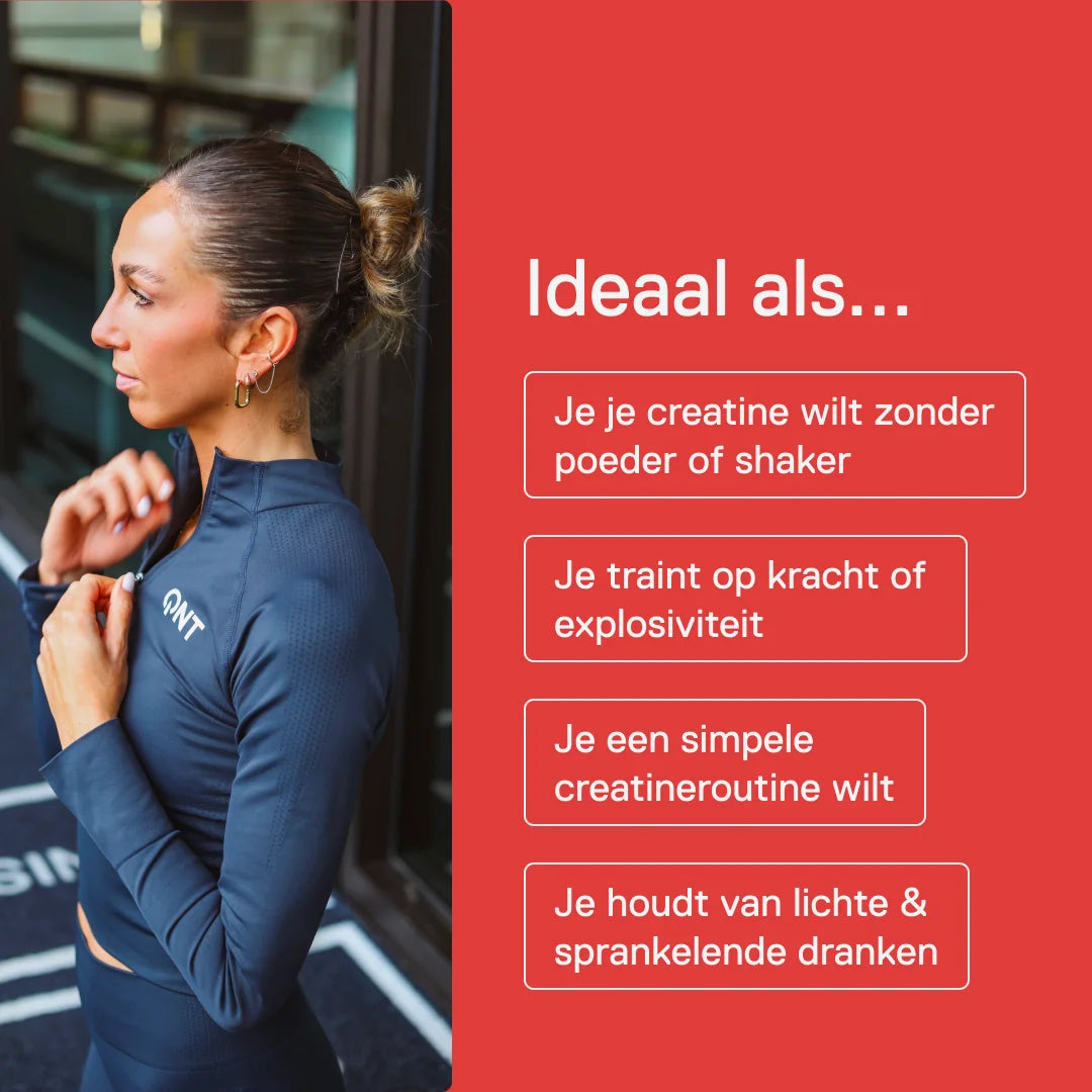 Ideaal als je je creatine zonder poeder of shaker wil, als je kracht- of explosieve training doet en van lichte, bruisende dranken houdt