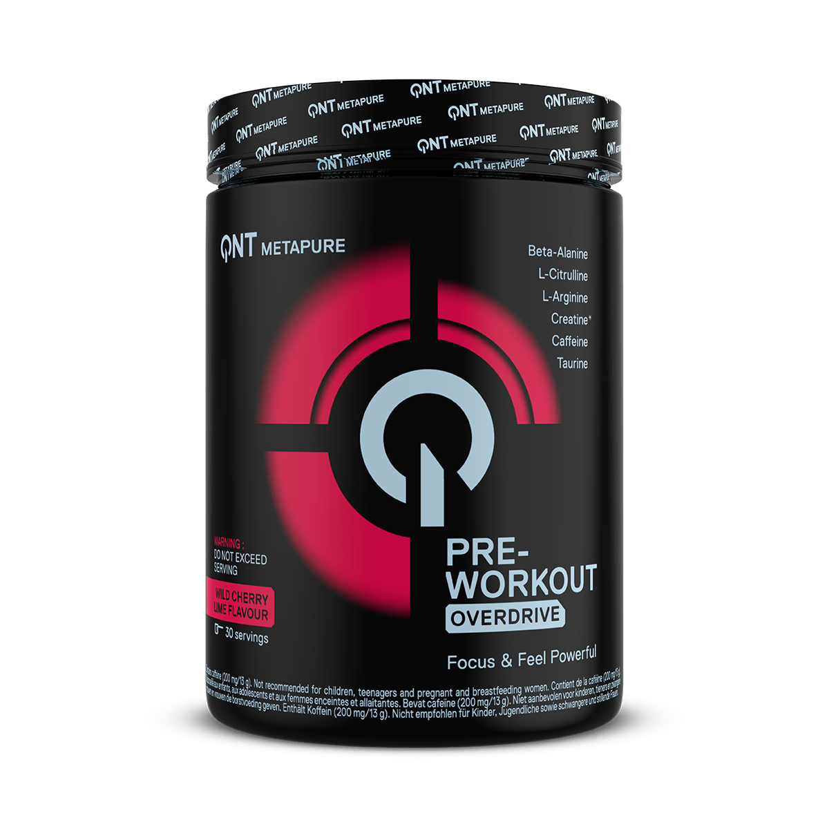 Pré-workout QNT Metapure Overdrive cerise sauvage citron vert 390 g
