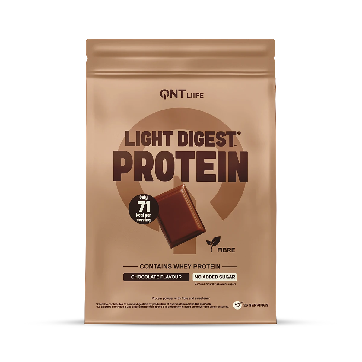 Light Digest Whey Protéine 500 g QNT Chocolat belge, poudre de protéine whey légère riche en protéines