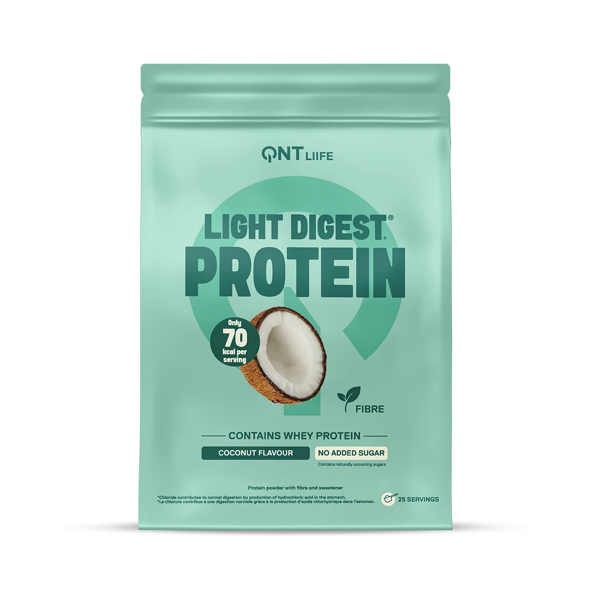 Light Digest Whey Protéine 500 g QNT Coco, protéine whey facile à digérer en poudre