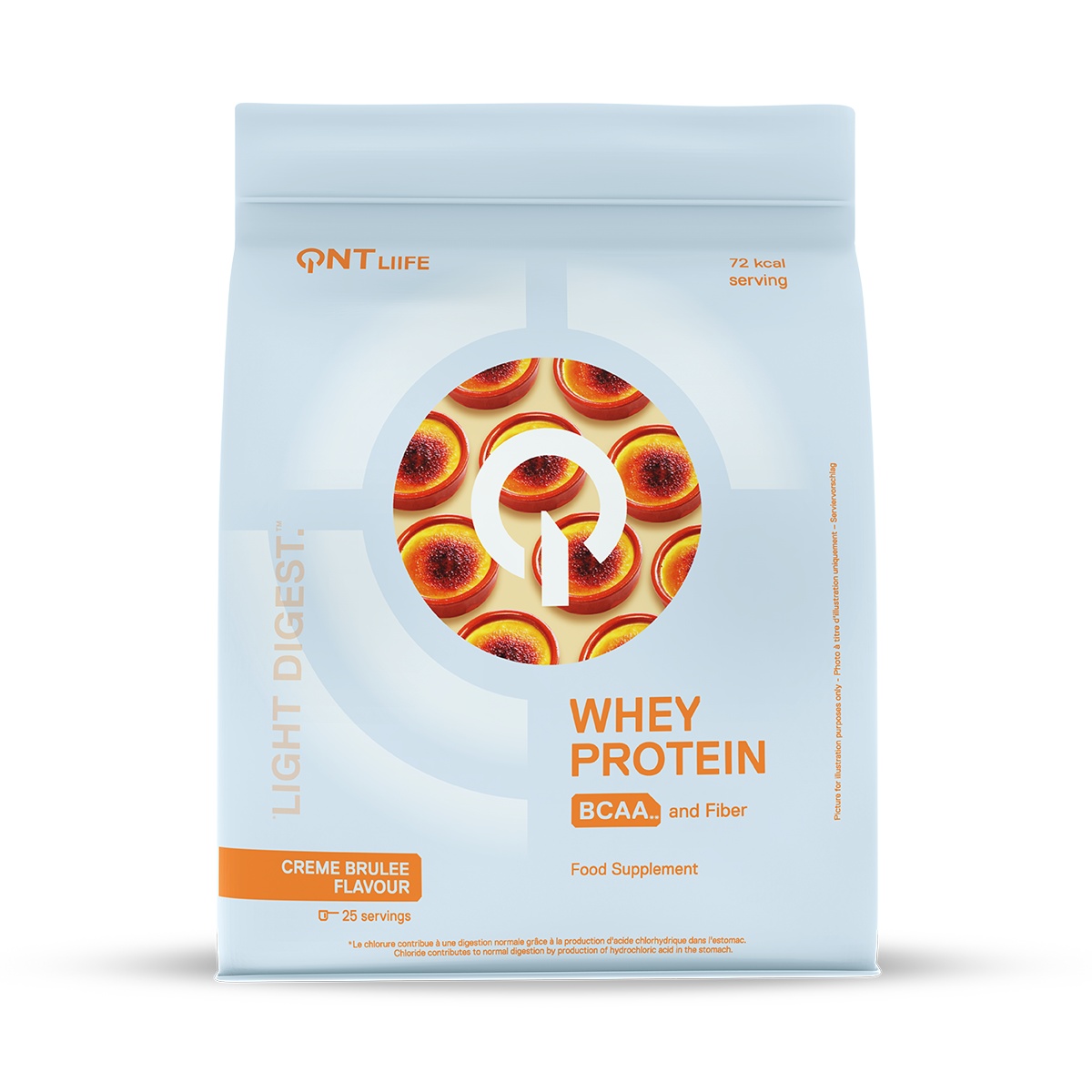 Light Digest Whey Protéine 500 g QNT Crème brûlée, protéine whey savoureuse en poudre