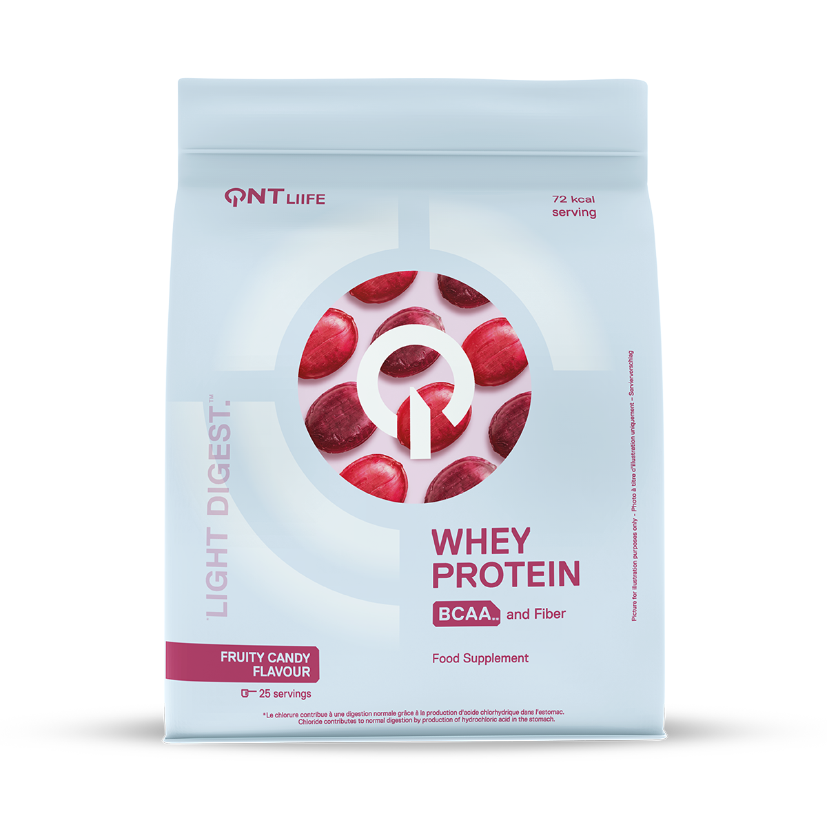 Light Digest Whey Protéine 500 g QNT Bonbon fruité, poudre protéinée whey variée