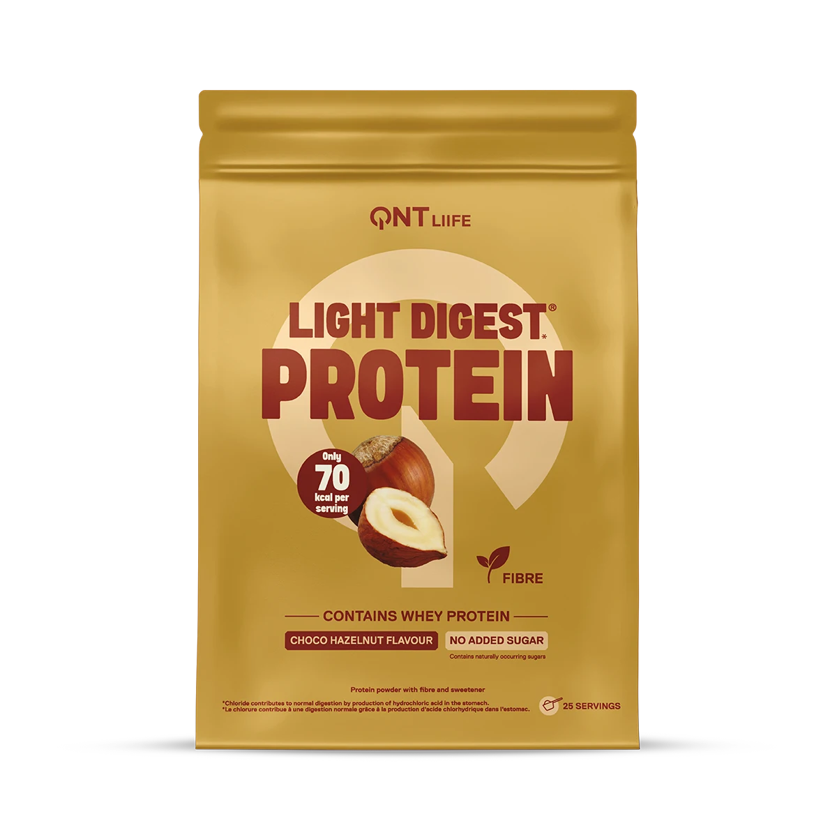 Light Digest Whey Protéine 500 g QNT Chocolat noisette, poudre de protéine whey légère