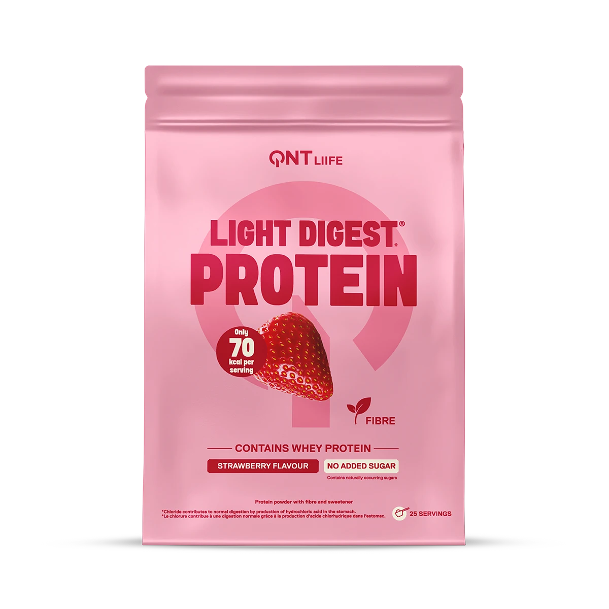 Light Digest Whey Protéine 500 g QNT Fraise, poudre de protéine whey à mélanger