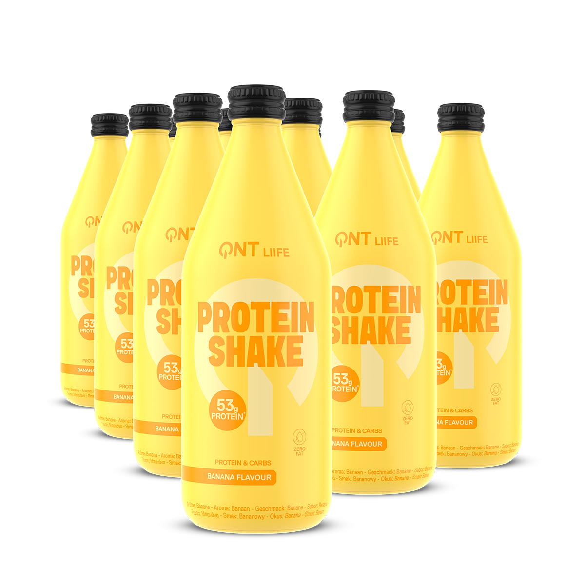 Protein Shake QNT prêt à boire Banane 500 ml, boisson protéinée avec 53 g de protéines