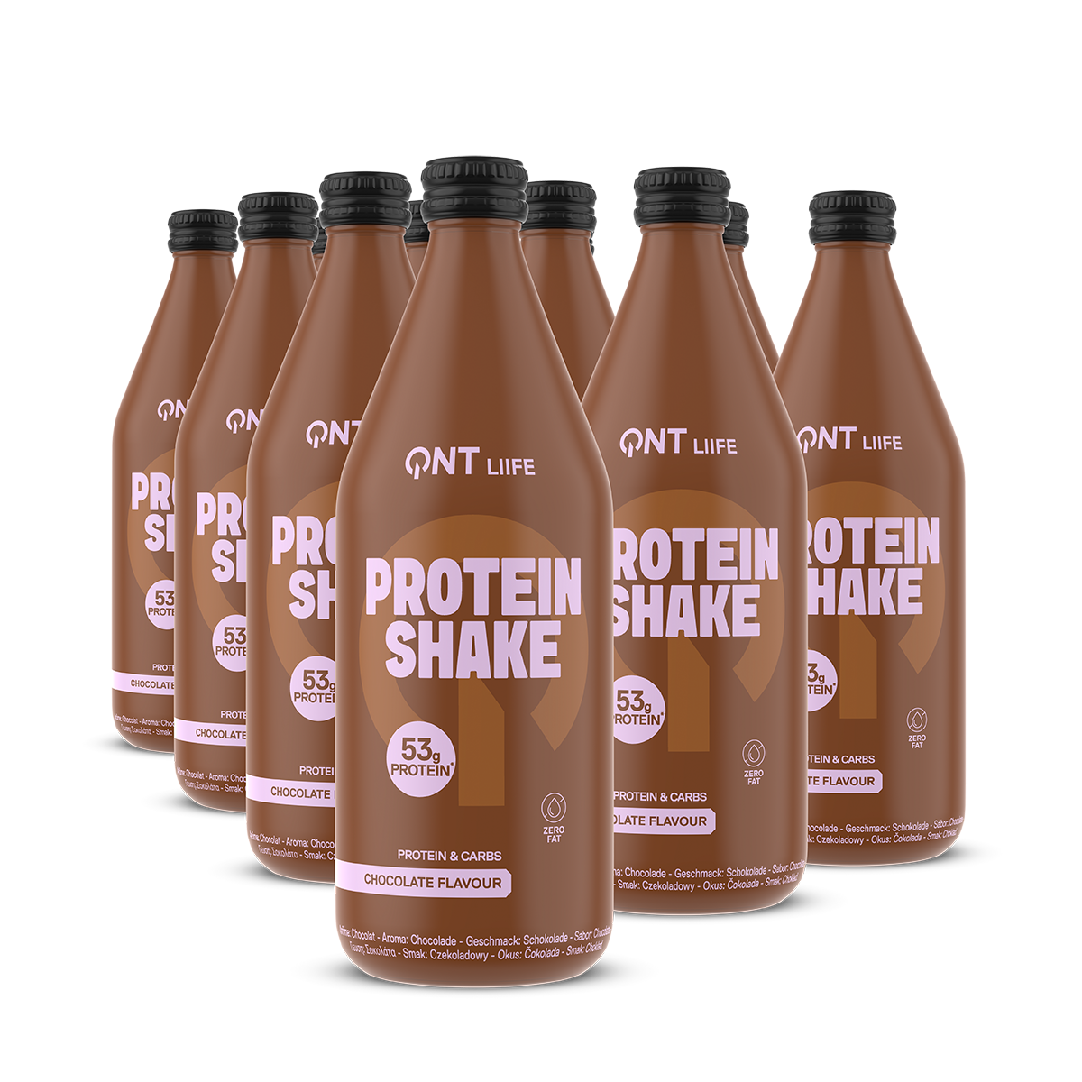 Protein Shake QNT prêt à boire Chocolat 500 ml, shake protéiné riche avec 53 g de protéines