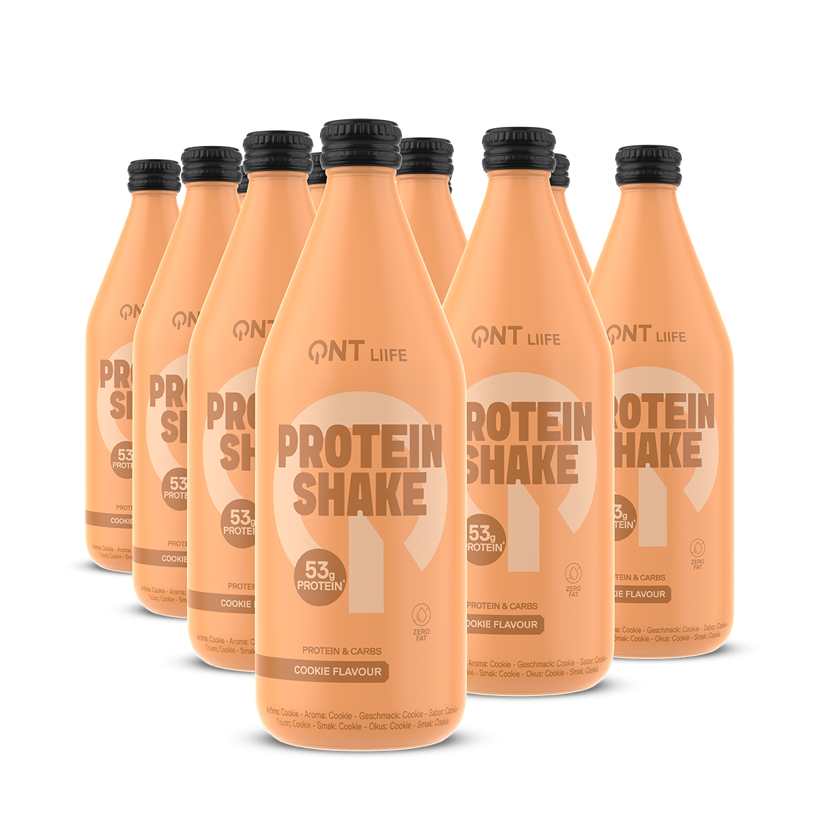 Protein Shake QNT prêt à boire Cookie 500 ml, boisson protéinée gourmande avec 53 g de protéines