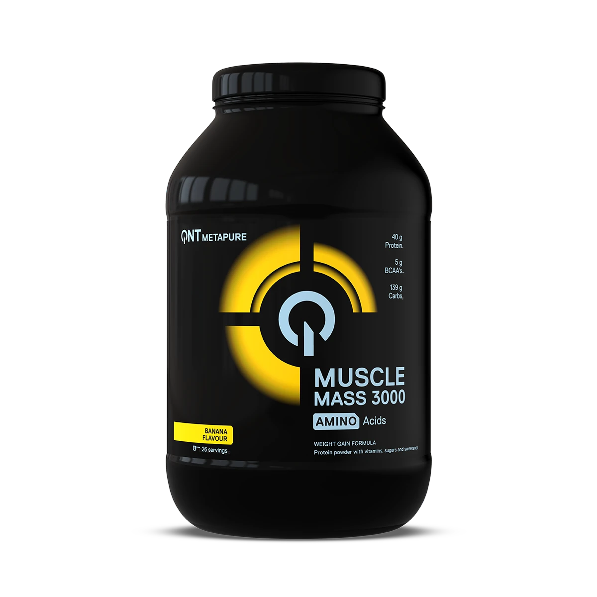 3000 Muscle Mass Gainer QNT Banane 1,3 kg, gainer en poudre pour prise de masse