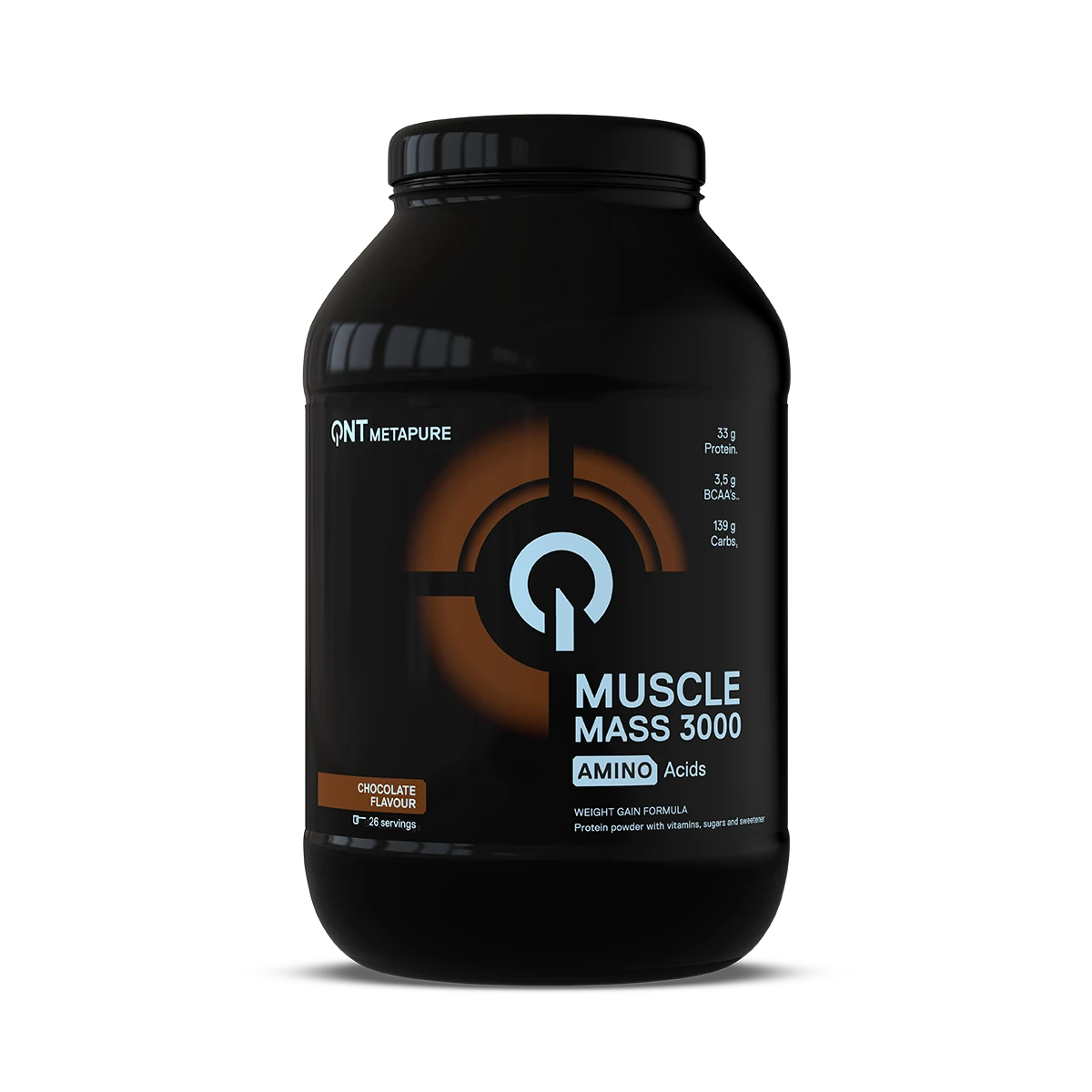 3000 Muscle Mass Gainer QNT Chocolat 1,3 kg, gainer riche en calories en poudre