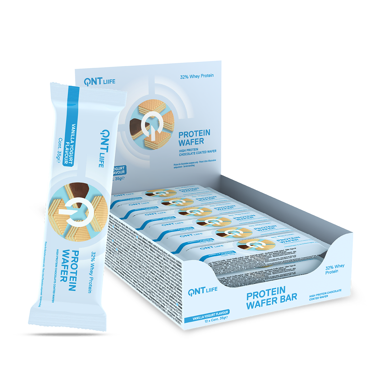 Gaufrette protéinée QNT Protein Wafer vanille yaourt 35 g