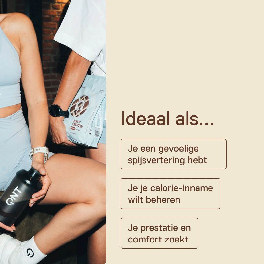 Light Digest Whey QNT Belgische chocolade – ideaal als je een gevoelige spijsvertering hebt, je calorie-inname wilt beheren of prestatie en comfort zoekt