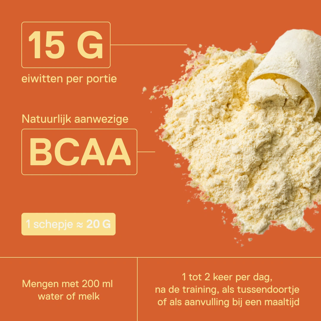 Light Digest wei-eiwit QNT Crème brûlée – 15 g eiwitten per portie met natuurlijk aanwezige BCAA, 1 schepje ≈ 20 g mengen met 200 ml water of melk