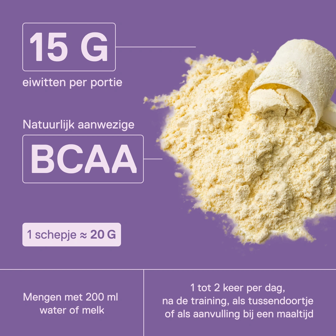 Light Digest wei-eiwit QNT Witte chocolade – 15 g eiwitten per portie met natuurlijk aanwezige BCAA, 1 schepje ≈ 20 g mengen met 200 ml water of melk