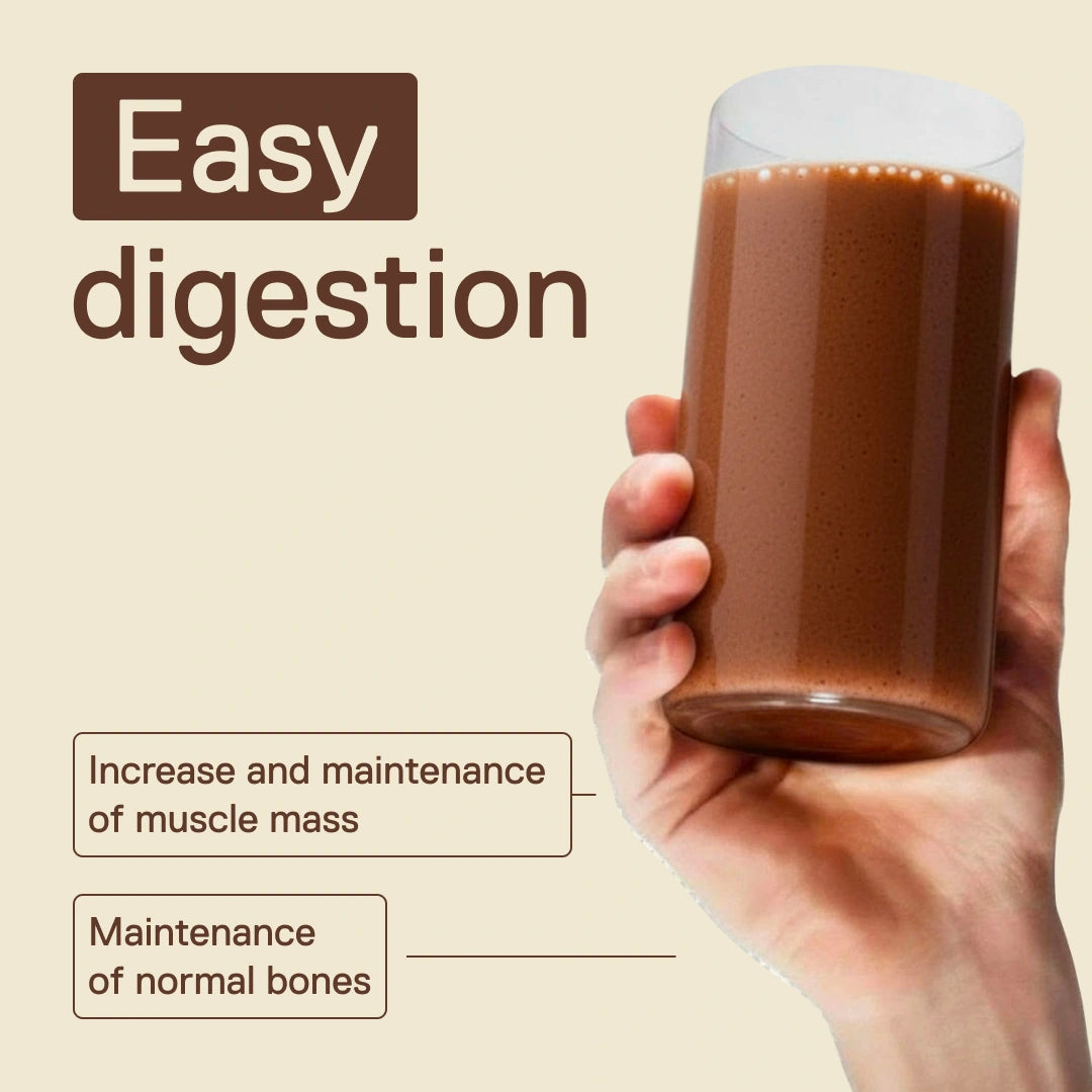 QNT Light Digest Whey Belgian Chocolate shake – easy digestion; protein contributes to the growth and maintenance of muscle mass and the maintenance of normal bones