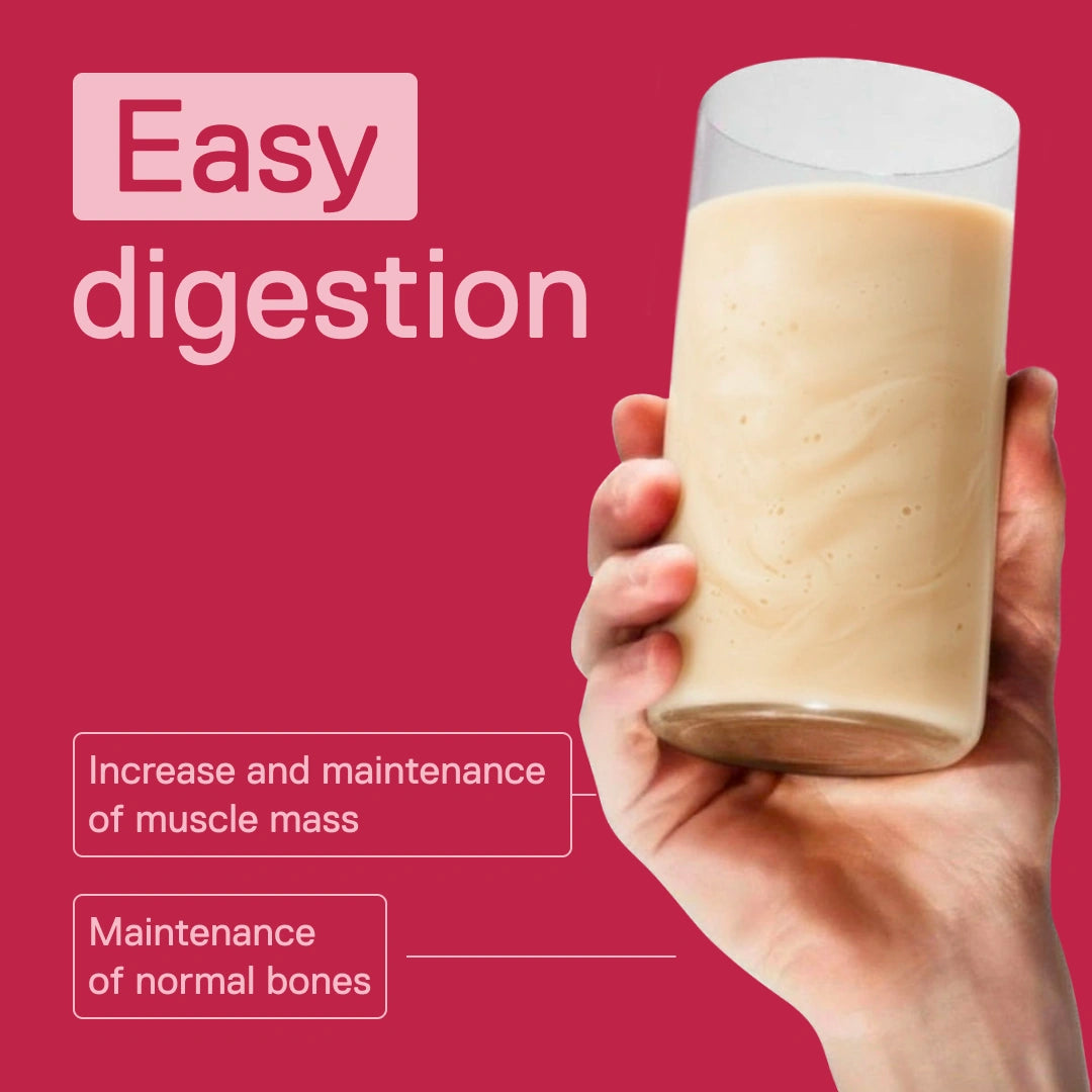QNT Light Digest Whey Strawberry shake – easy digestion; protein contributes to the growth and maintenance of muscle mass and the maintenance of normal bones