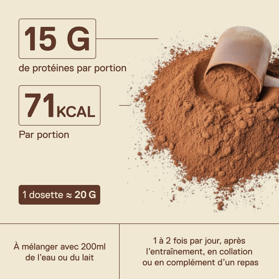 Whey protéine Light Digest QNT Chocolat belge – 15 g de protéines et 71 kcal par portion, 1 dosette ≈ 20 g à mélanger avec 200 ml d'eau ou de lait