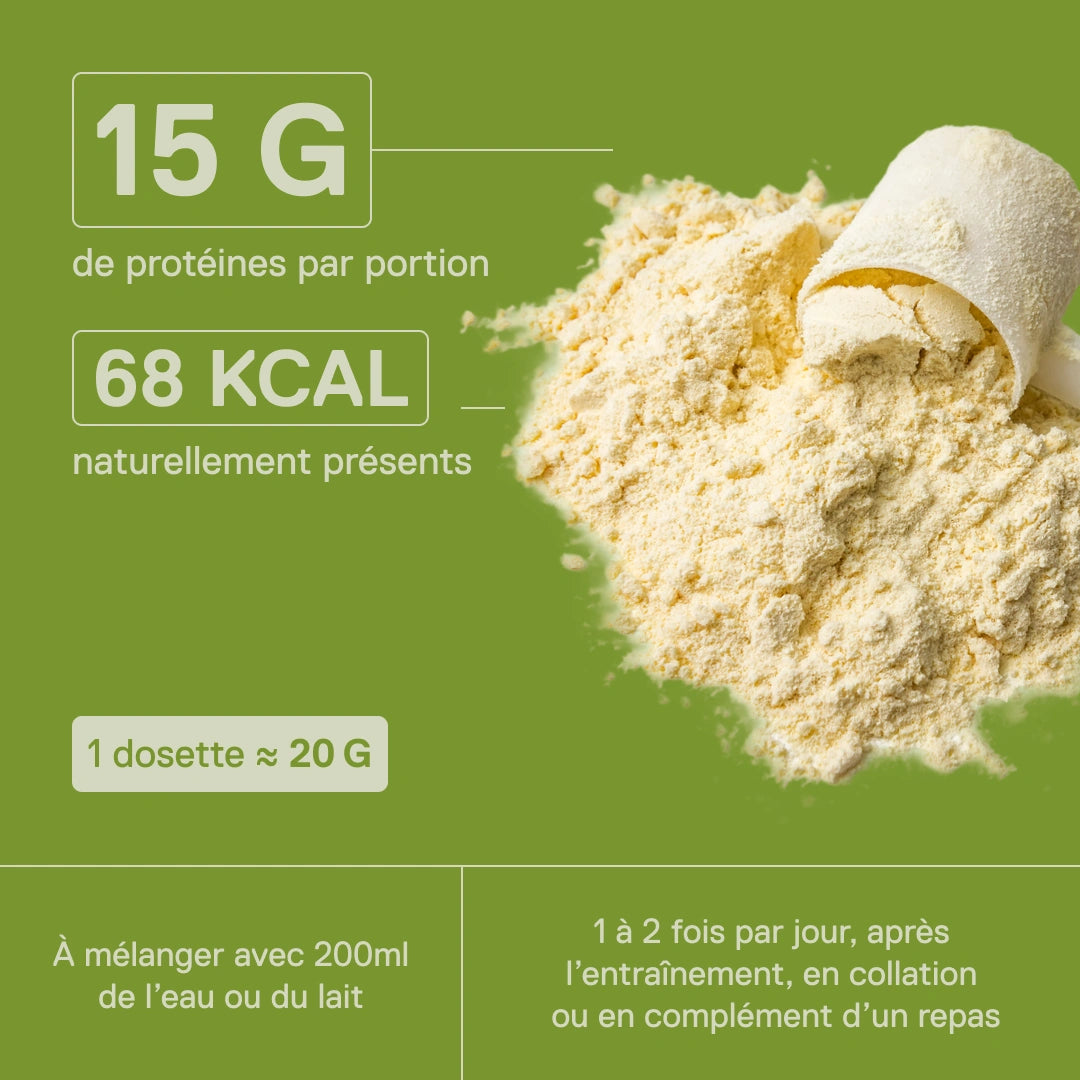Whey protéine Light Digest QNT Pistache – 15 g de protéines et 68 kcal par portion, 1 dosette ≈ 20 g à mélanger avec 200 ml d'eau ou de lait