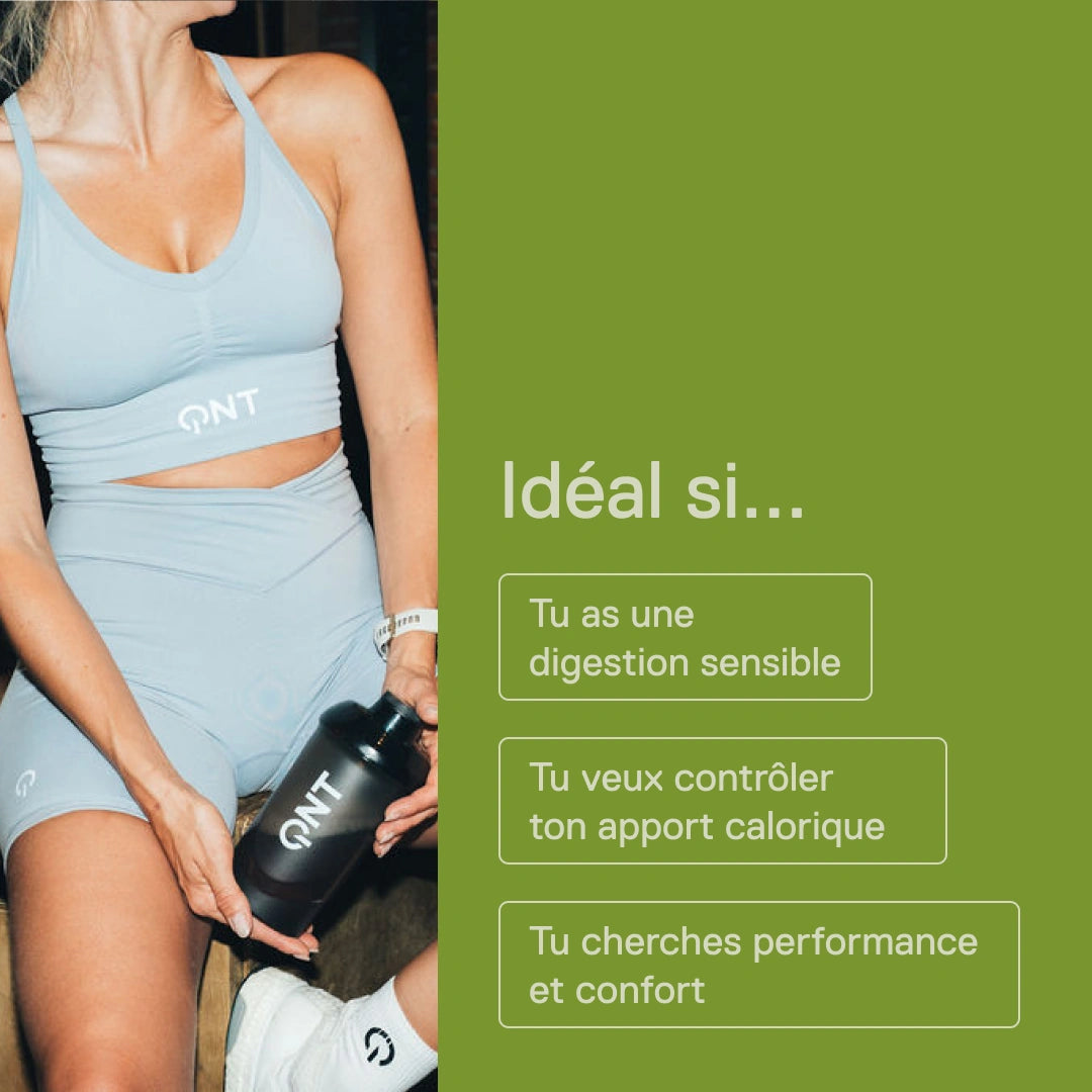 Light Digest Whey QNT Pistache – idéale si tu as une digestion sensible, si tu veux contrôler ton apport calorique ou si tu cherches performance et confort
