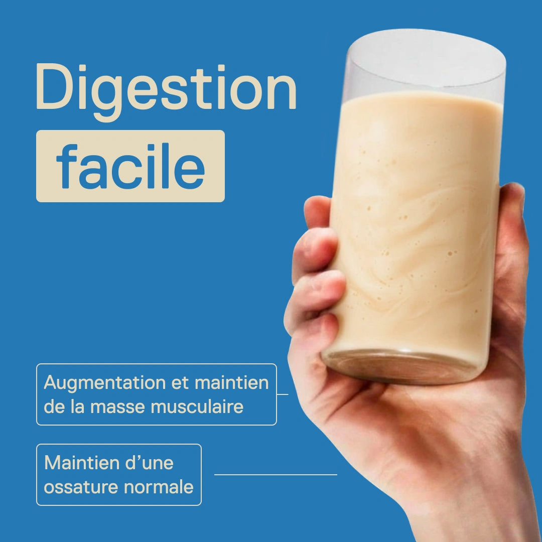 Shake Light Digest Whey QNT Vanille – digestion facile ; les protéines contribuent à l'augmentation et au maintien de la masse musculaire et au maintien d'une ossature normale