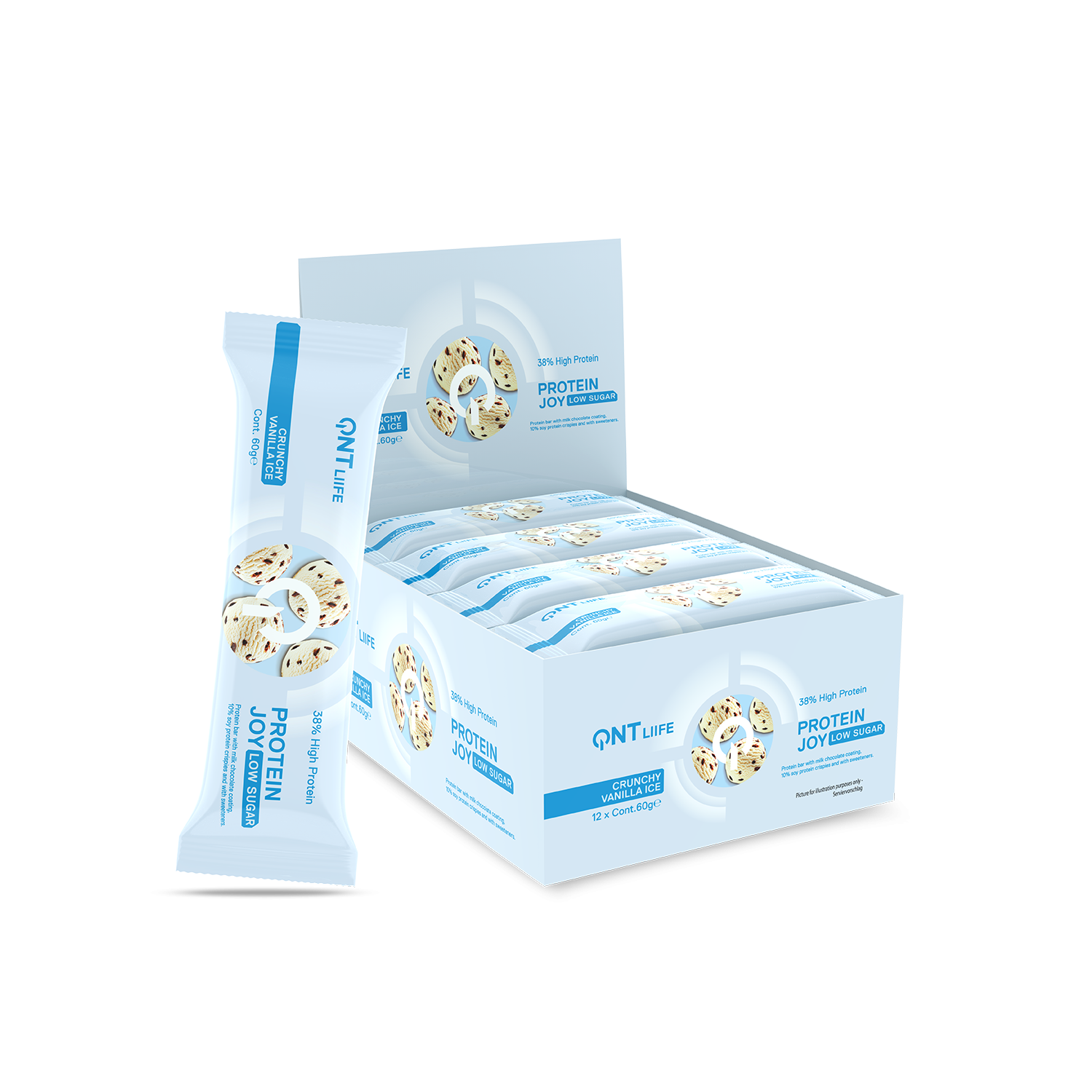 Protein Joy Barre | 12 x 60 g Crunchy Glace vanille Protein Joy Barre | 12 x 60 g Crunchy Glace vanille