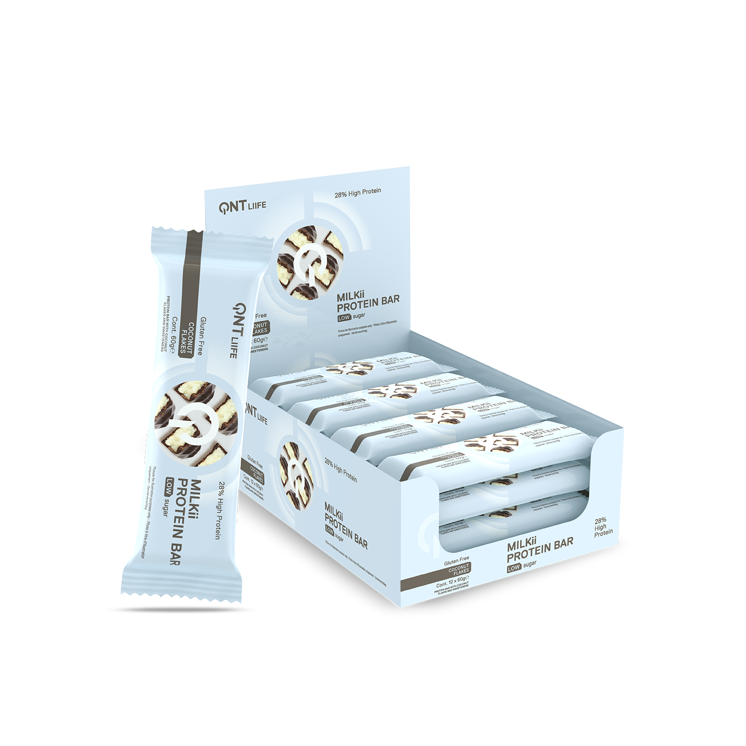 Milkii Eiwit bar | 12 x 60 g Chocolade en Kokosvlokken Milkii Eiwit bar | 12 x 60 g Chocolade en Kokosvlokken