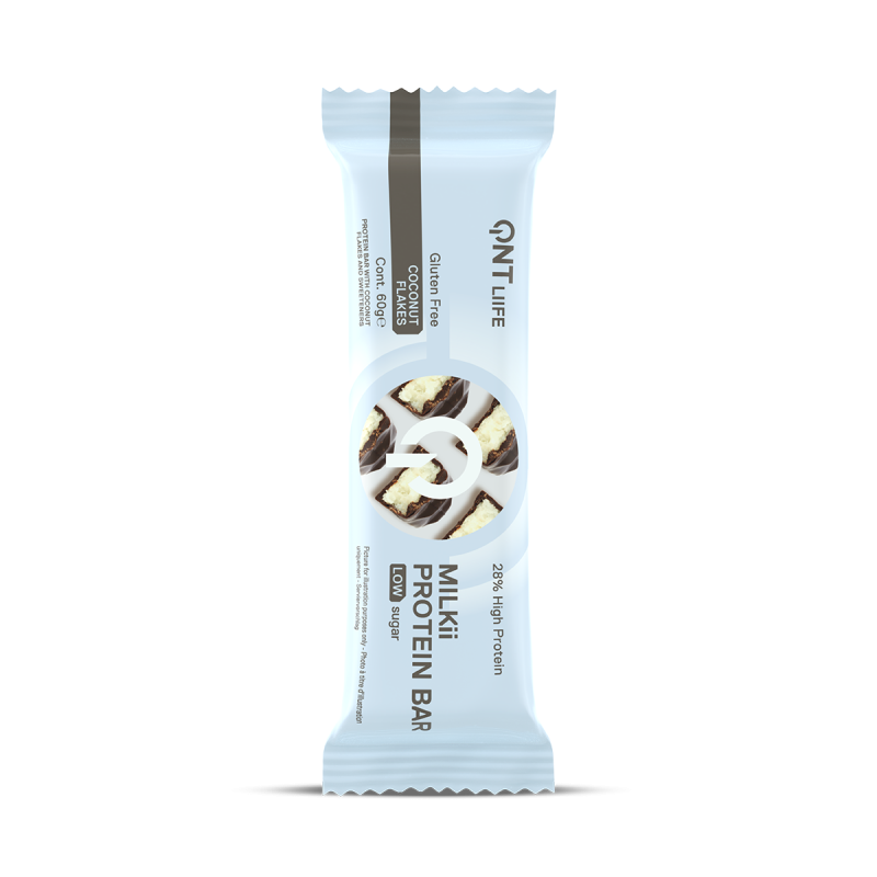 Milkii Eiwit bar | 12 x 60 g Chocolade en Kokosvlokken Milkii Eiwit bar | 12 x 60 g Chocolade en Kokosvlokken