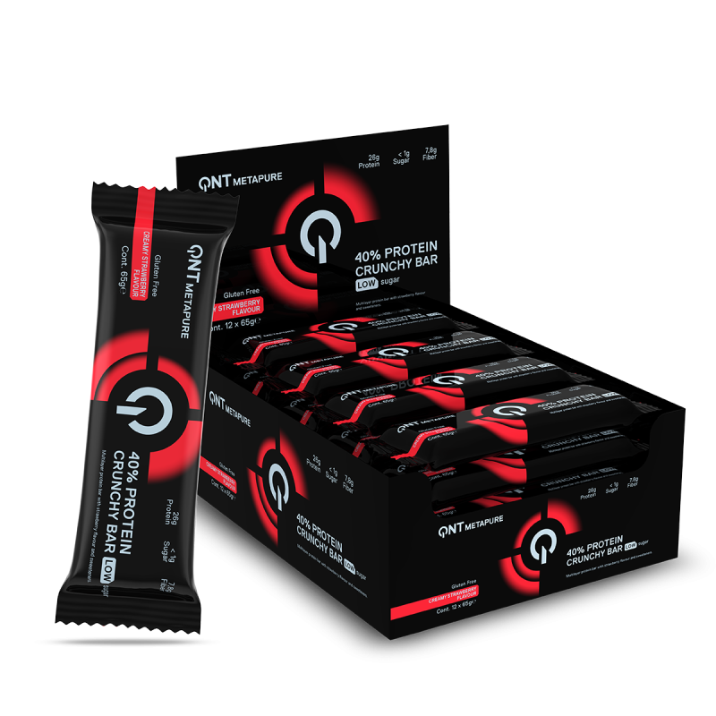 40% Protein Crunchy Bar | 12 x 65 g Strawberry 40% Protein Crunchy Bar | 12 x 65 g Strawberry