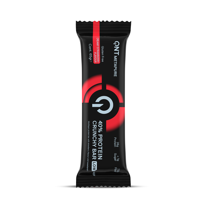 40% Protein Crunchy Bar | 12 x 65 g Strawberry 40% Protein Crunchy Bar | 12 x 65 g Strawberry