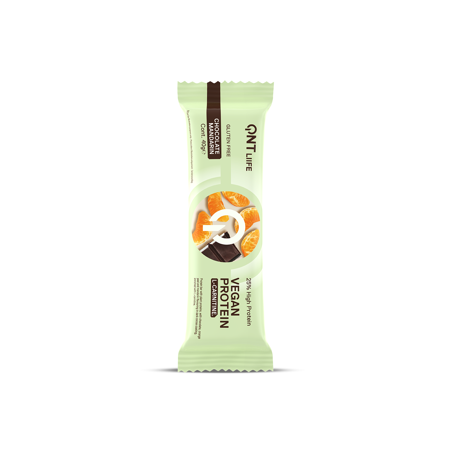 Vegan protein bar with L-carnitine | 28 x 40 g Chocolate Mandarin