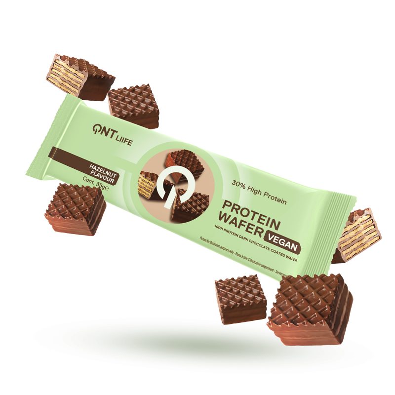 Vegan Protein wafer | 12 x 35 g Hazelnoot Vegan Protein wafer | 12 x 35 g Hazelnoot