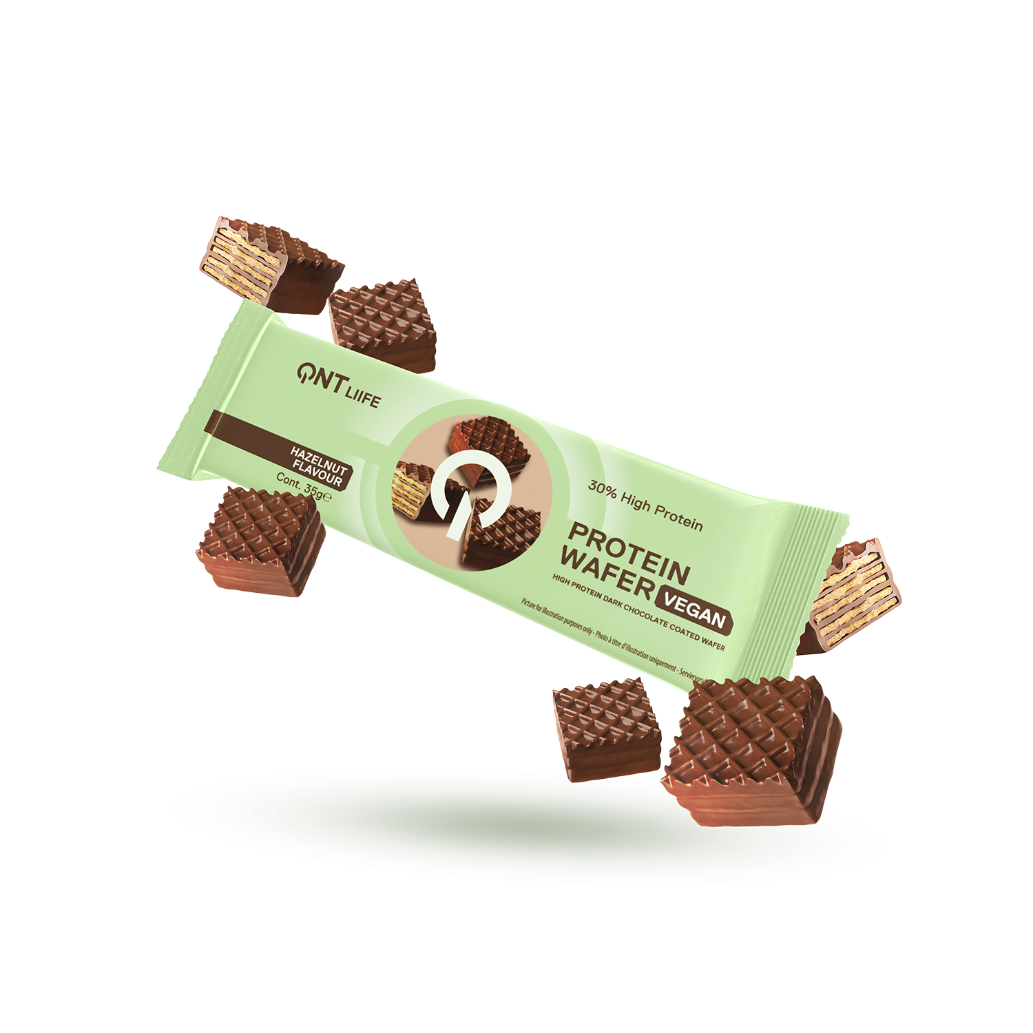 Vegan Protein wafer | 12 x 35 g Hazelnoot Vegan Protein wafer | 12 x 35 g Hazelnoot