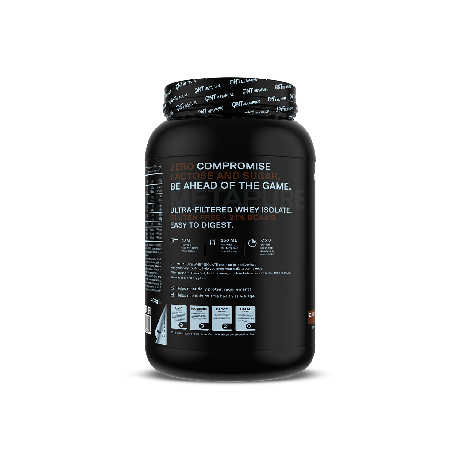 Metapure Whey Protein Isolate  - Belgian Chocolate - 908 g Metapure Whey Protein Isolate  - Belgian Chocolate - 908 g