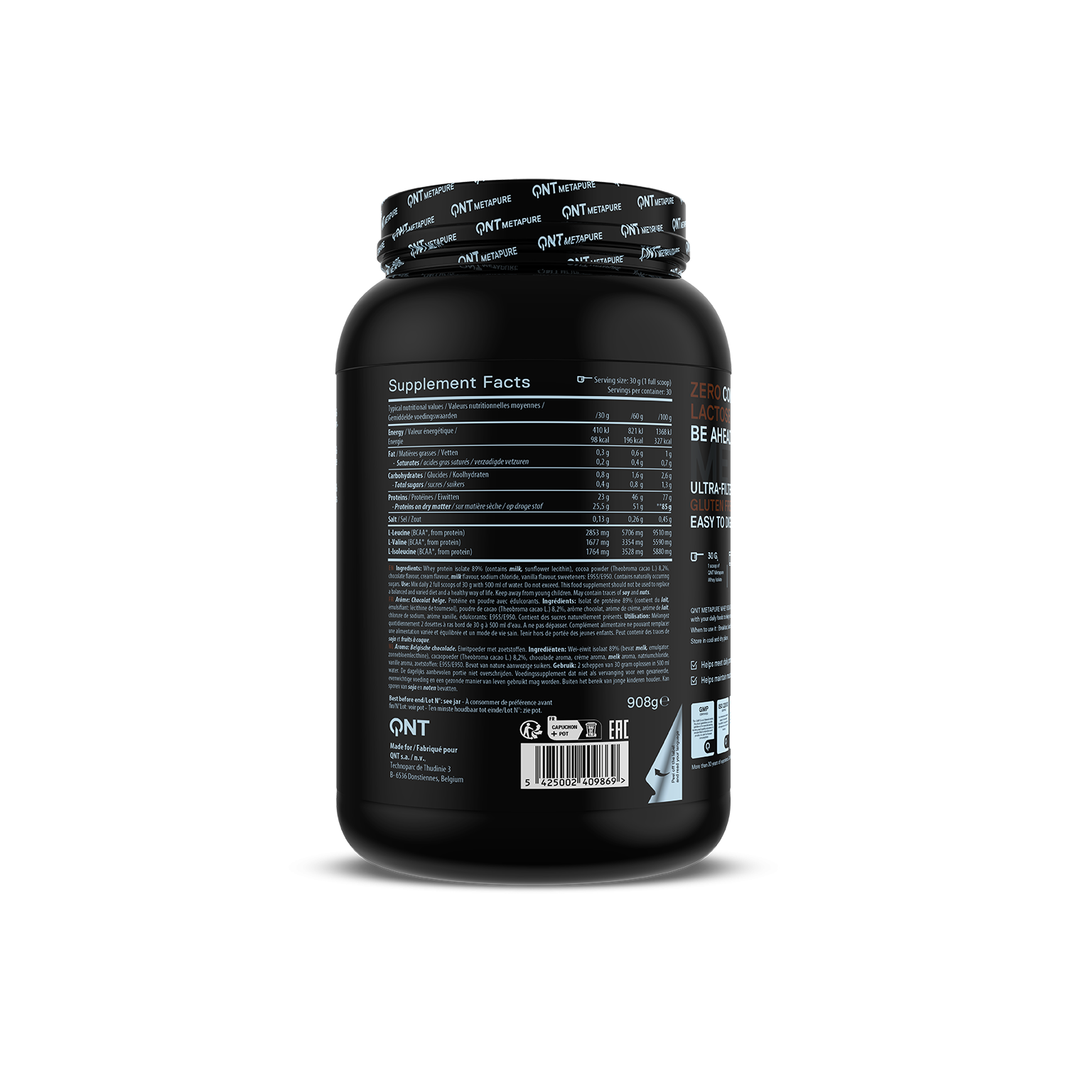 Metapure Whey Protein Isolate  - Belgian Chocolate - 908 g Metapure Whey Protein Isolate  - Belgian Chocolate - 908 g