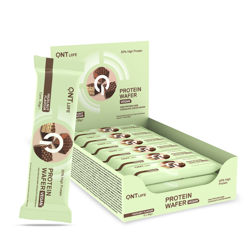 Vegan Protein wafer | 12 x 35 g Hazelnoot Vegan Protein wafer | 12 x 35 g Hazelnoot