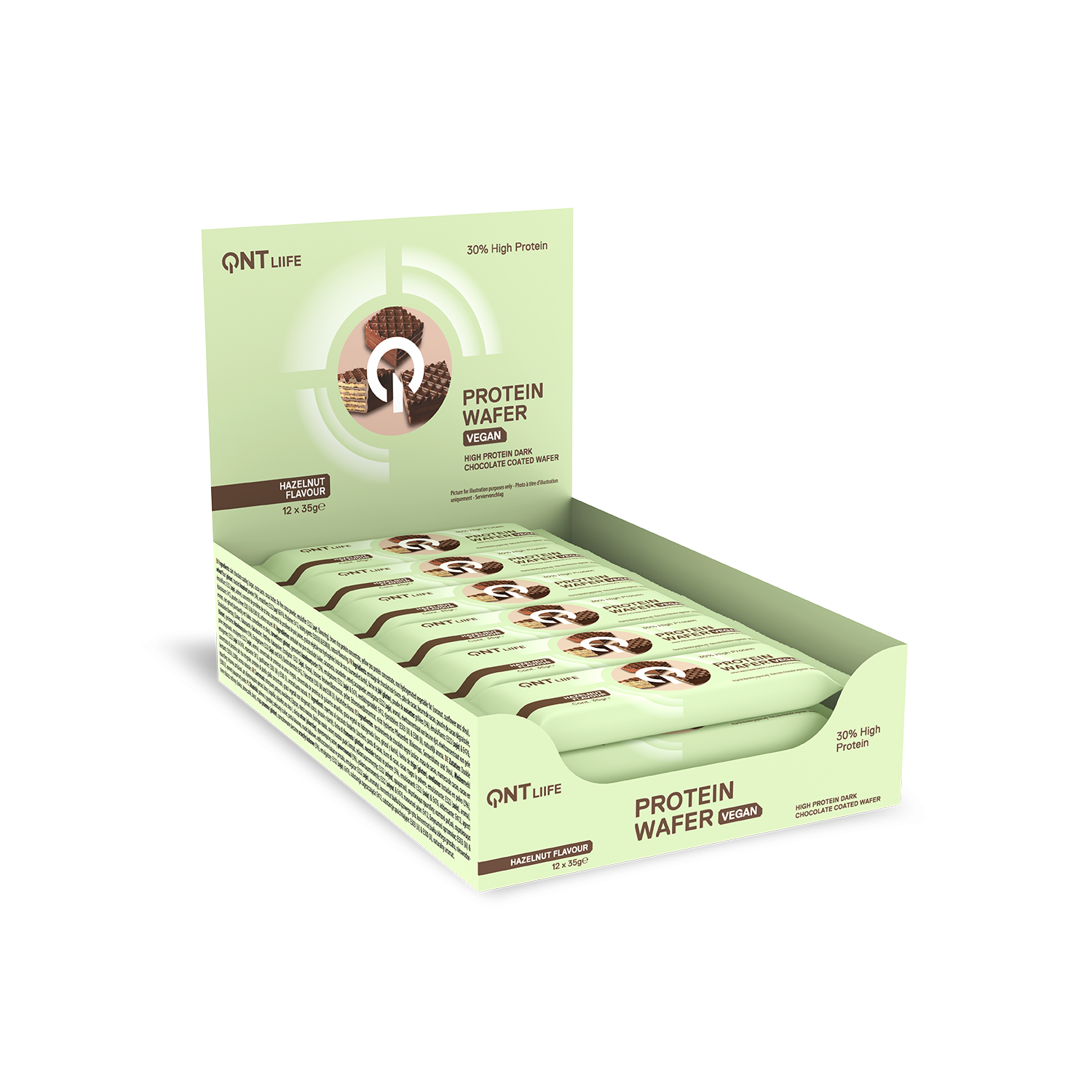Vegan Protein wafer | 12 x 35 g Hazelnoot Vegan Protein wafer | 12 x 35 g Hazelnoot