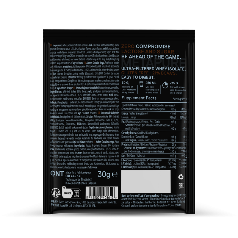 Metapure Whey Protein Isolate - Belgische Chocolade - 30 g Metapure Whey Protein Isolate - Belgische Chocolade - 30 g