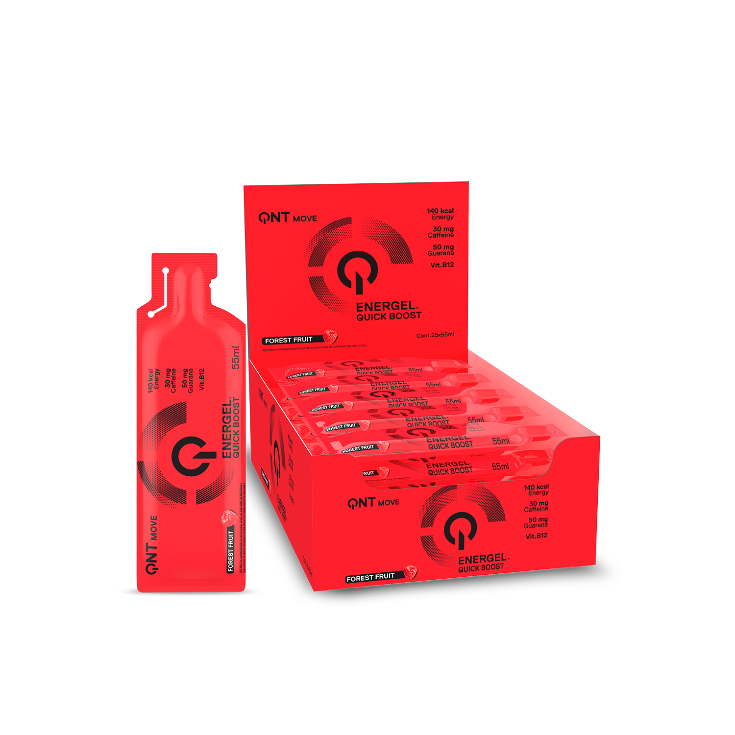 Gel énergétique Energel Quick Boost | 25 x 55 ml | Fruits des bois Gel énergétique Energel Quick Boost | 25 x 55 ml | Fruits des bois