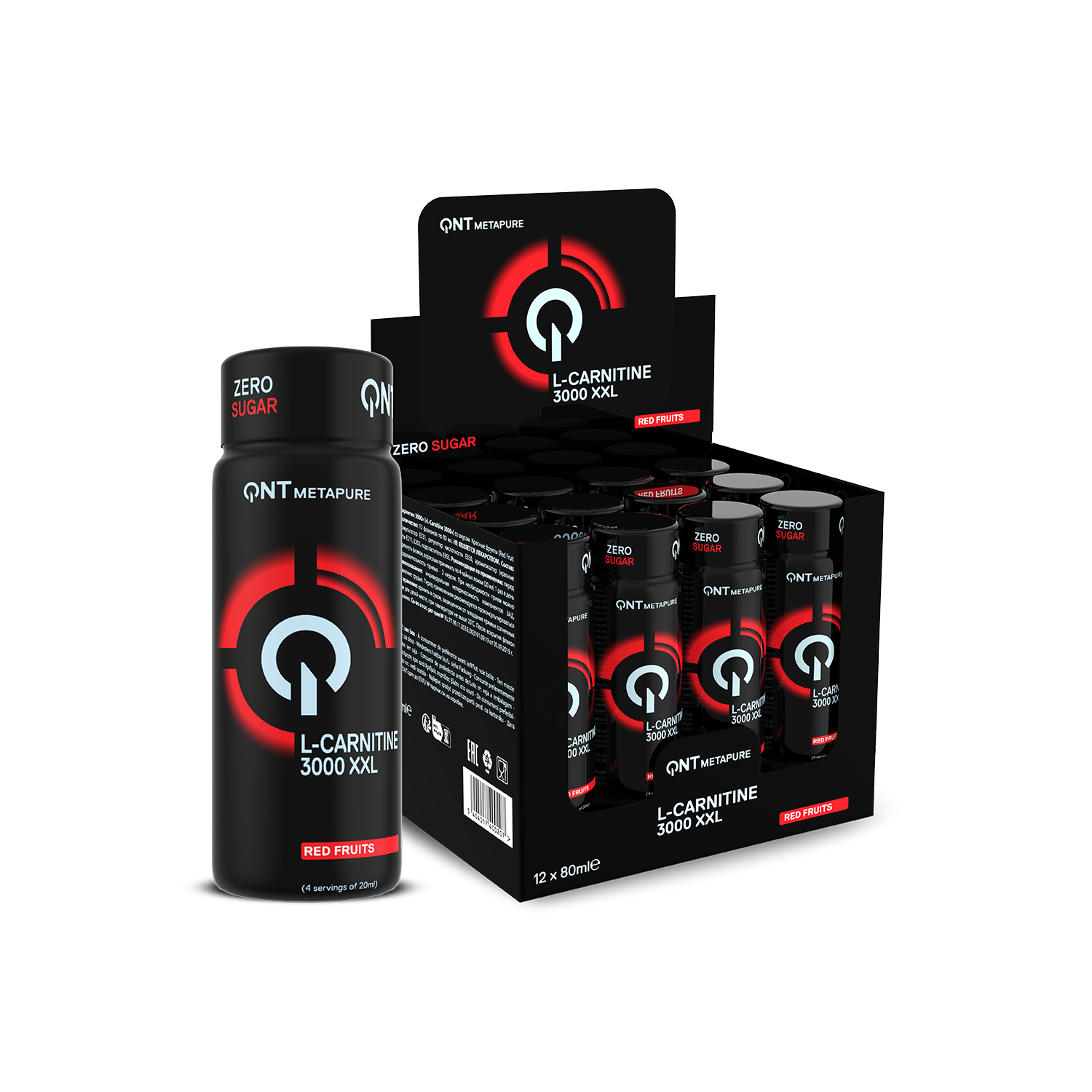 L-Carnitine 3000 mg | 12 x 80 ml Rood fruit L-Carnitine 3000 mg | 12 x 80 ml Rood fruit