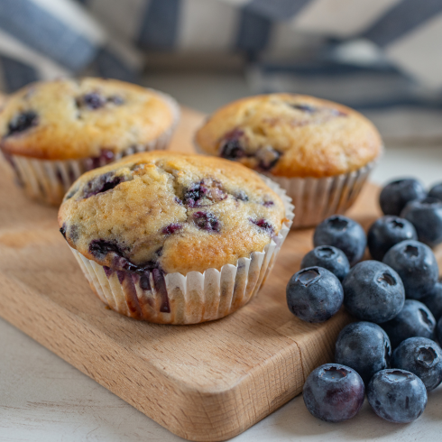 Muffins protéinés aux bleuets