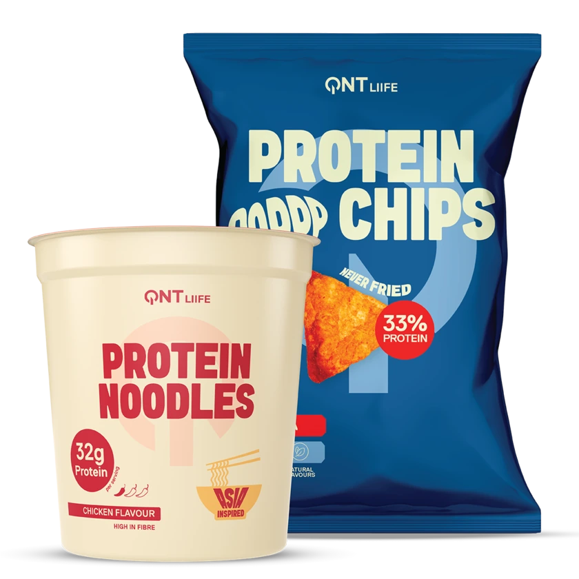 QNT Protein Noodles Chicken and Protein Chips Paprika bundle