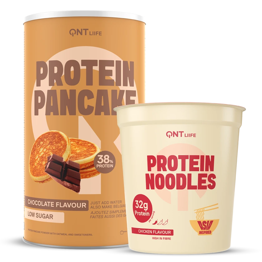 QNT Protein Noodles Chicken and Protein Pancake Chocolate bundle
